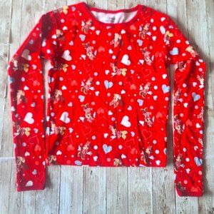 Disney Girls Long Sleeve Minnie and Hearts Shirt Size 12